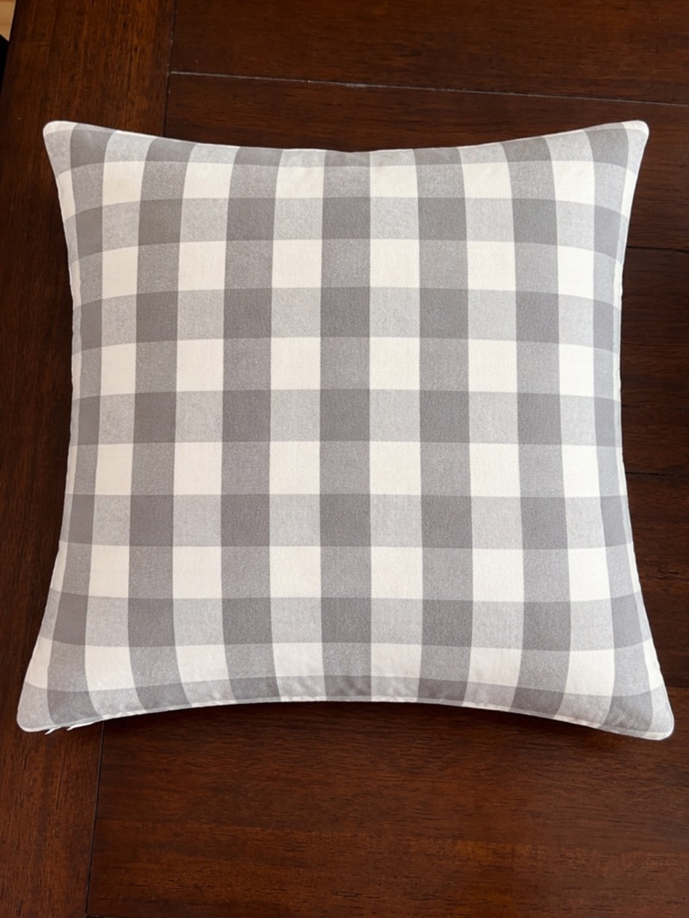 IKEA Buffalo Plaid Grey White Throw Pillow Cover 20x20 Cotton - Picture 3 of 6